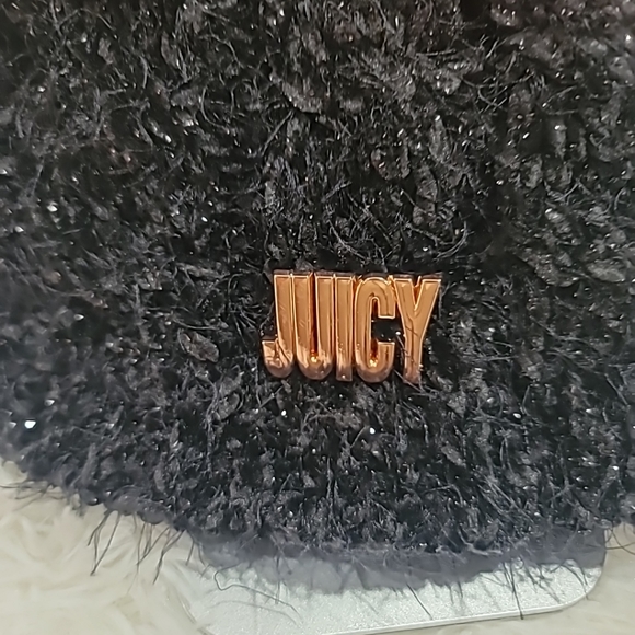 New Women's Juicy by Juicy Couture Neck Warmer Black Sparkle - Picture 4 of 4